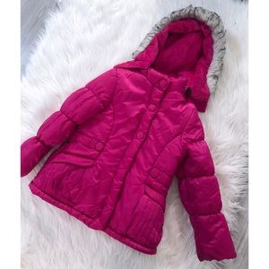Girls London Fog Puffer Coat, Pink Jacket Kids 6x